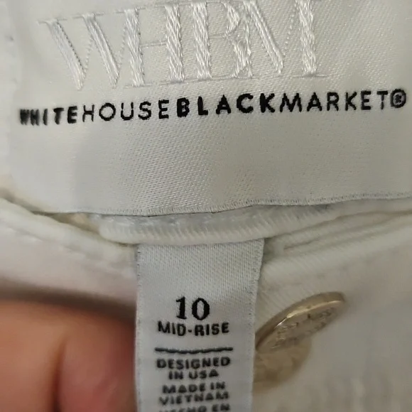 White House Black Market Cropped White Pants - Picture 3 of 5